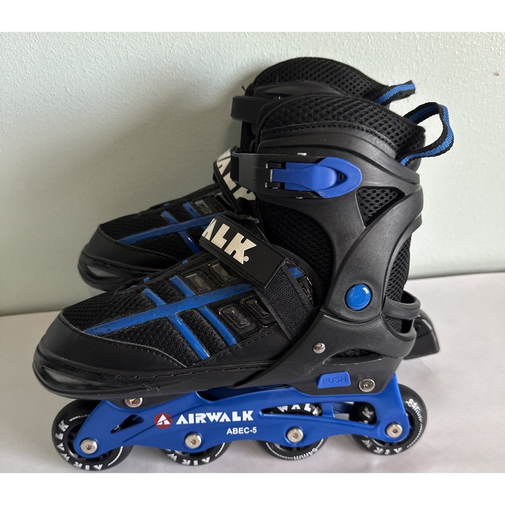 Airwalk Youth Inline Skates  Black & Blue ABEC-5 Roller Blades  Size# 5-8